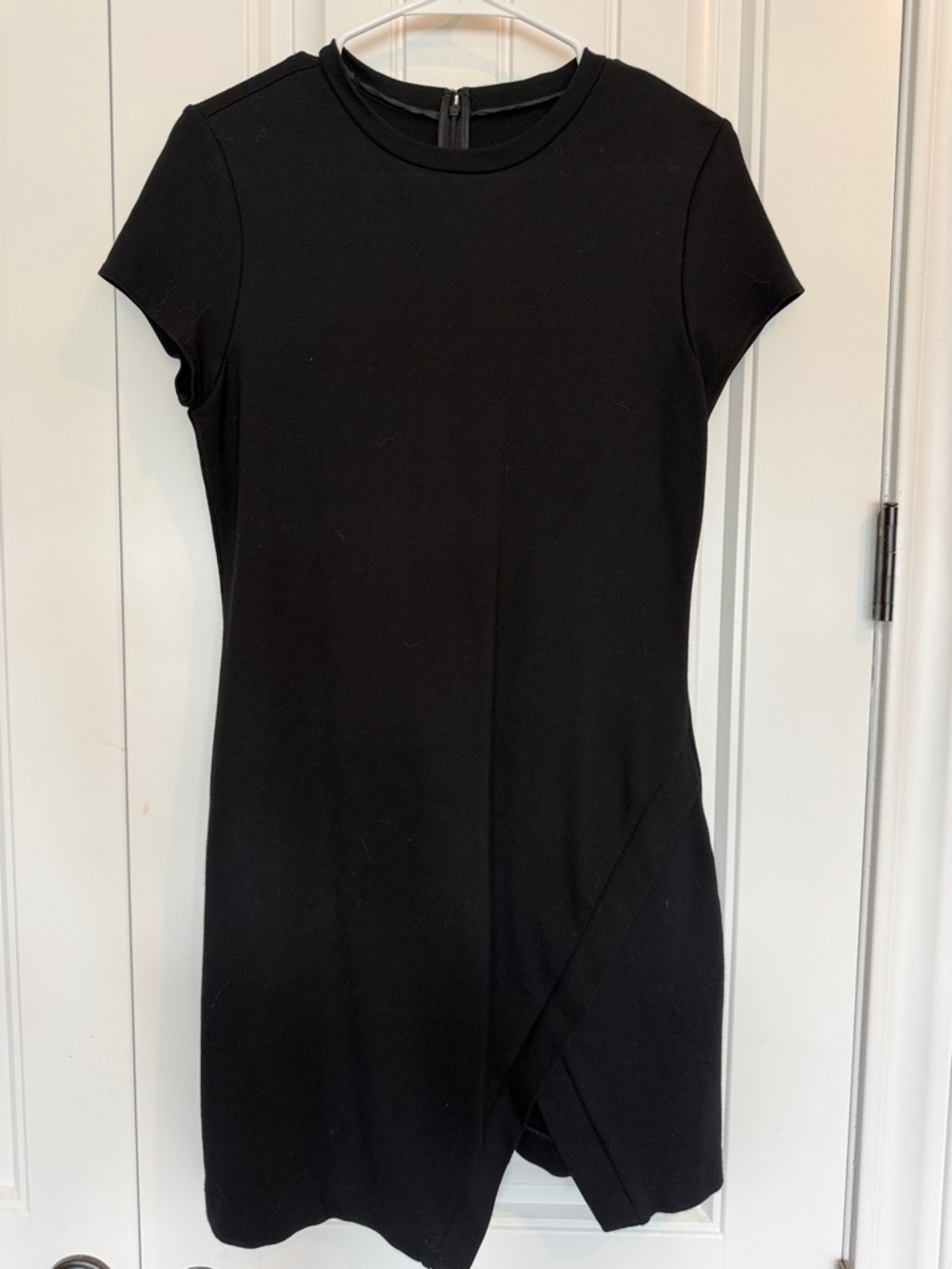 Kenneth Cole Black Short Sleeve Wrap-Front Mini Dress STRETCH
